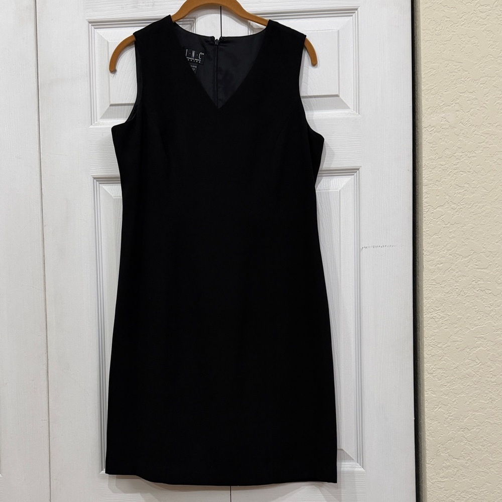 INC International Concepts Black Sleeveless V-Neck Mini Dress